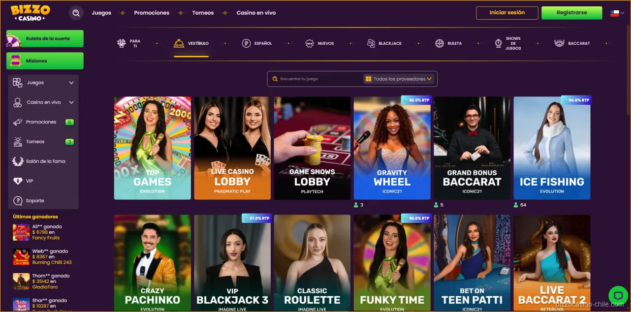 aplicación Bizzo Casino